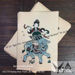 Tranh Đông Hồ Bà Triệu cưỡi voi